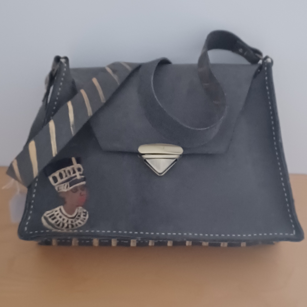 Waterbuck Suede Handcrafted Egyptian-Themed Crossbody Bag